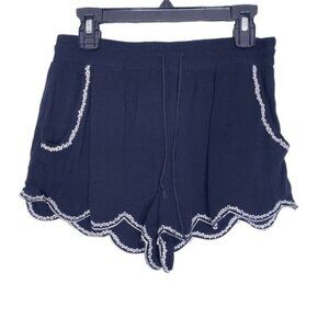 Aeropostale Black Boho Pull On Embroidered Ruffle Shorts Women's Size Small